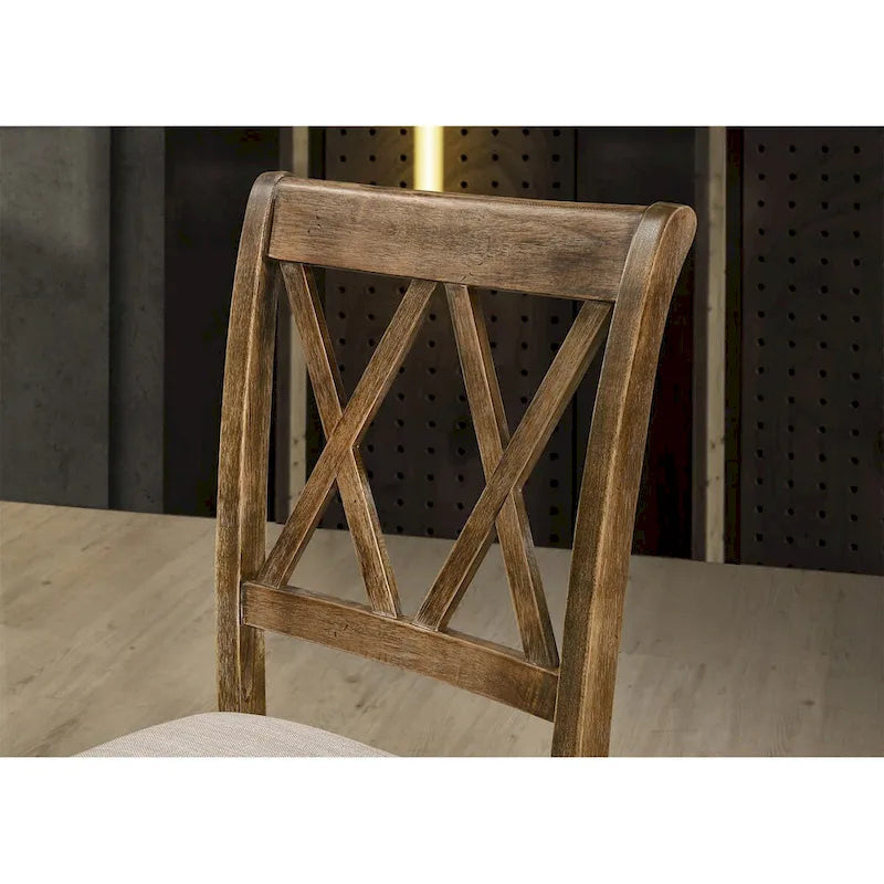 Lot de 2 chaises de salle à manger tapissées en tissu
