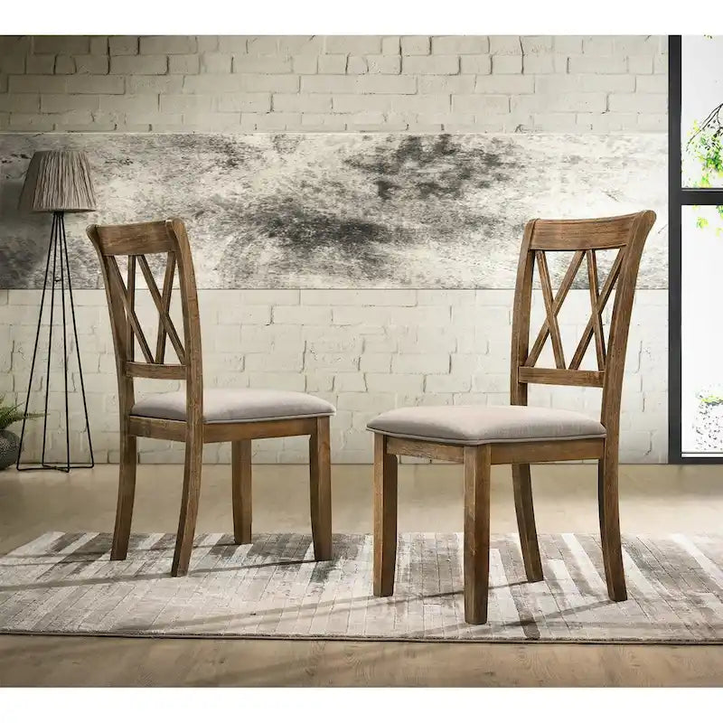 Lot de 2 chaises de salle à manger tapissées en tissu