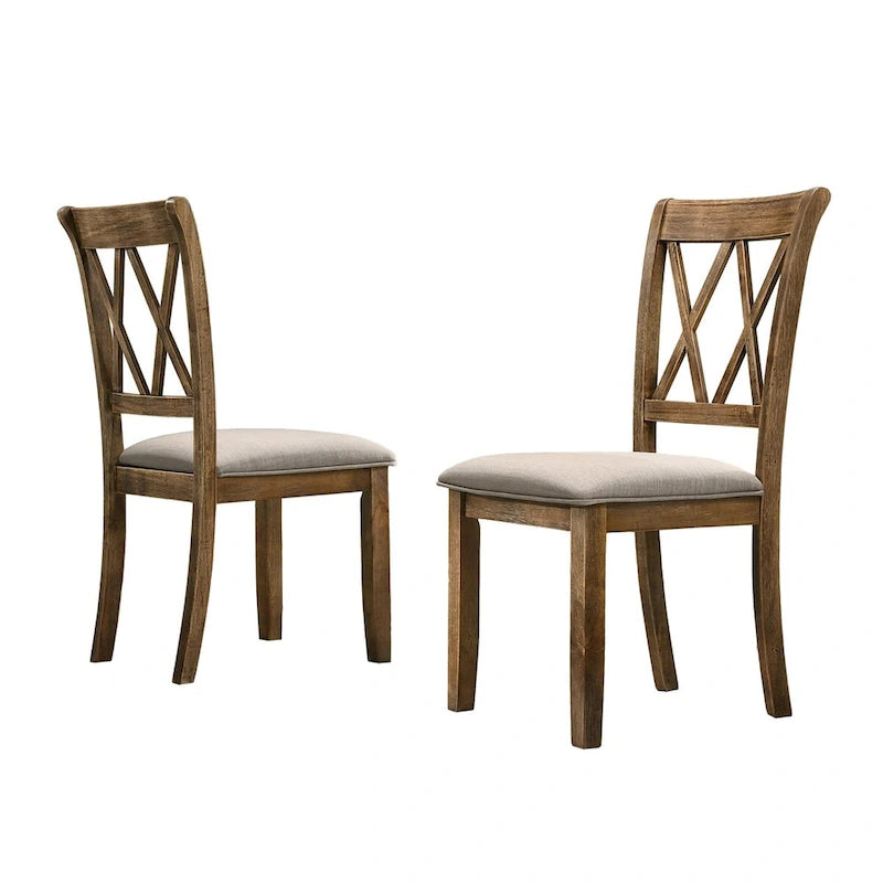 Lot de 2 chaises de salle à manger tapissées en tissu