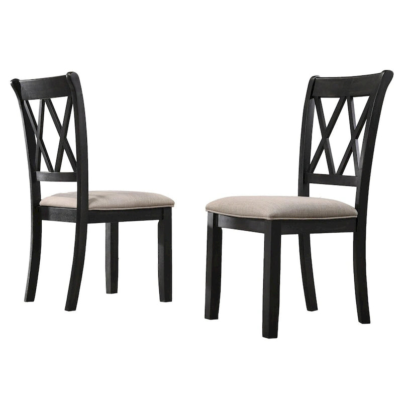Lot de 2 chaises de salle à manger tapissées en tissu