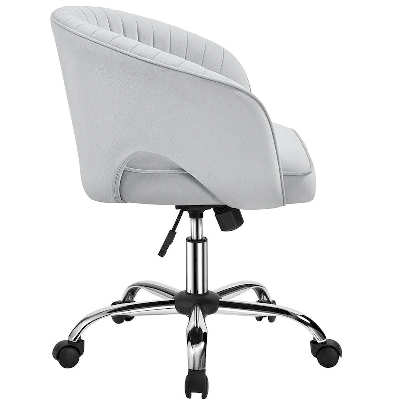 Yaheetech Fauteuil de Bureau en Velours avec Dossier Capitonné Courbe, Roues, Hauteur d'Assise Réglable - N/A