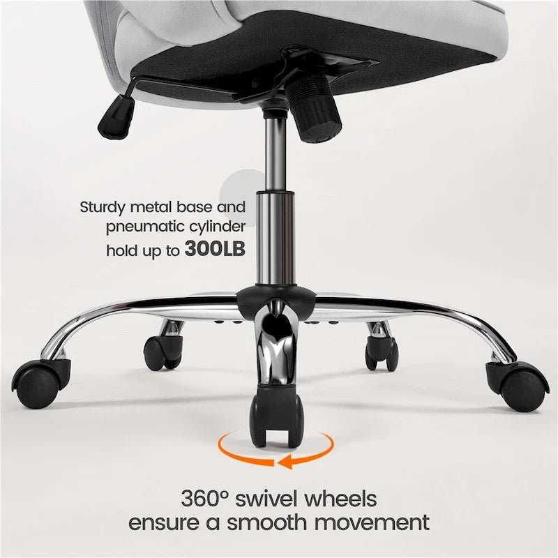 Yaheetech Fauteuil de Bureau en Velours avec Dossier Capitonné Courbe, Roues, Hauteur d'Assise Réglable - N/A