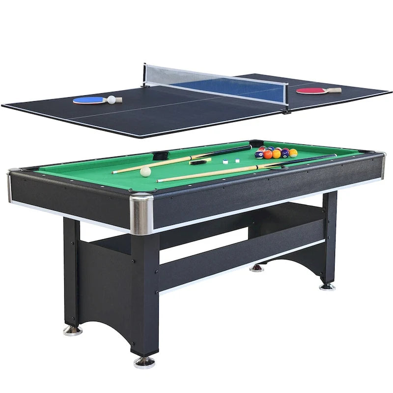 Table de billard de 6 pi avec plateau de tennis de table