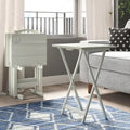 Ensemble de 5 plateaux TV pliants en bois massif Compass, couleur gris clair