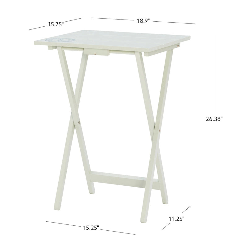 Ensemble de 5 plateaux TV pliants en bois massif Compass, couleur gris clair