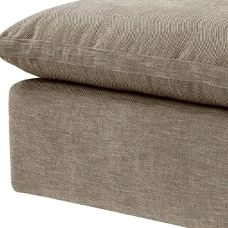 Pouf carré Scott 37 po, coussin supérieur amovible, beige