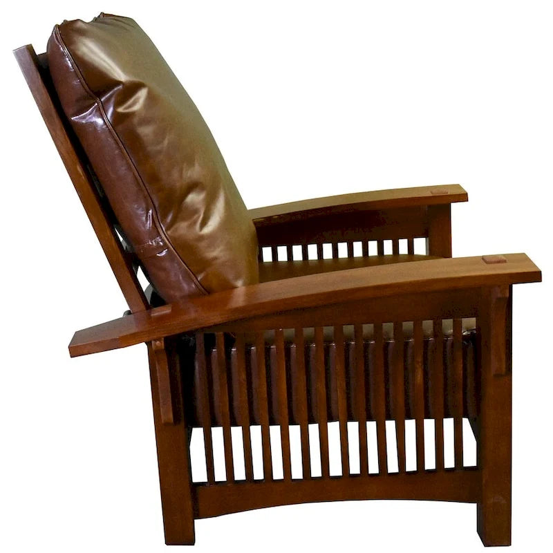 Précommandez le fauteuil Morris en cuir et chêne style « Craftsman / Mission »