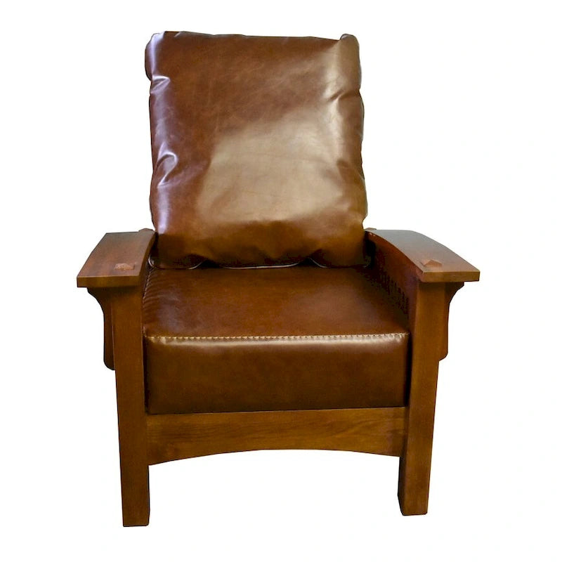 Précommandez le fauteuil Morris en cuir et chêne style « Craftsman / Mission »