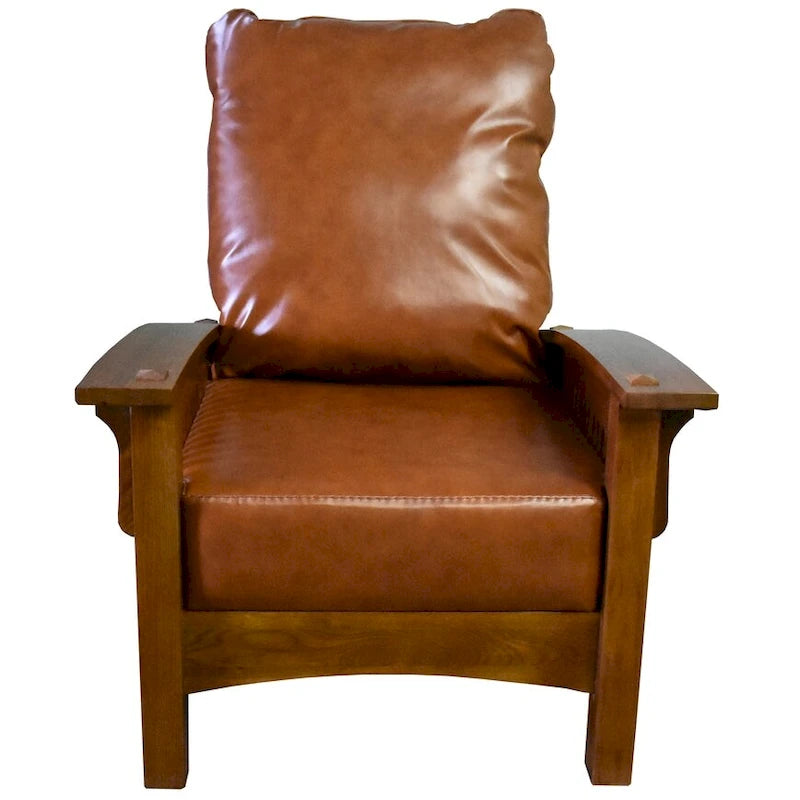 Précommandez le fauteuil Morris en cuir et chêne style « Craftsman / Mission »