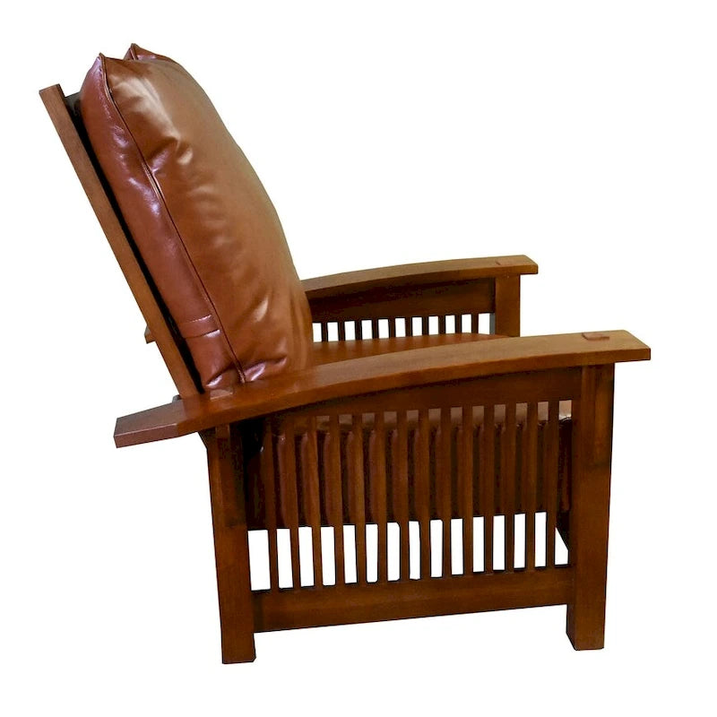 Précommandez le fauteuil Morris en cuir et chêne style « Craftsman / Mission »