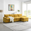 Canapé sectionnel d'angle 5 places en chenille avec méridienne réversible, convertible pour salon, appartement