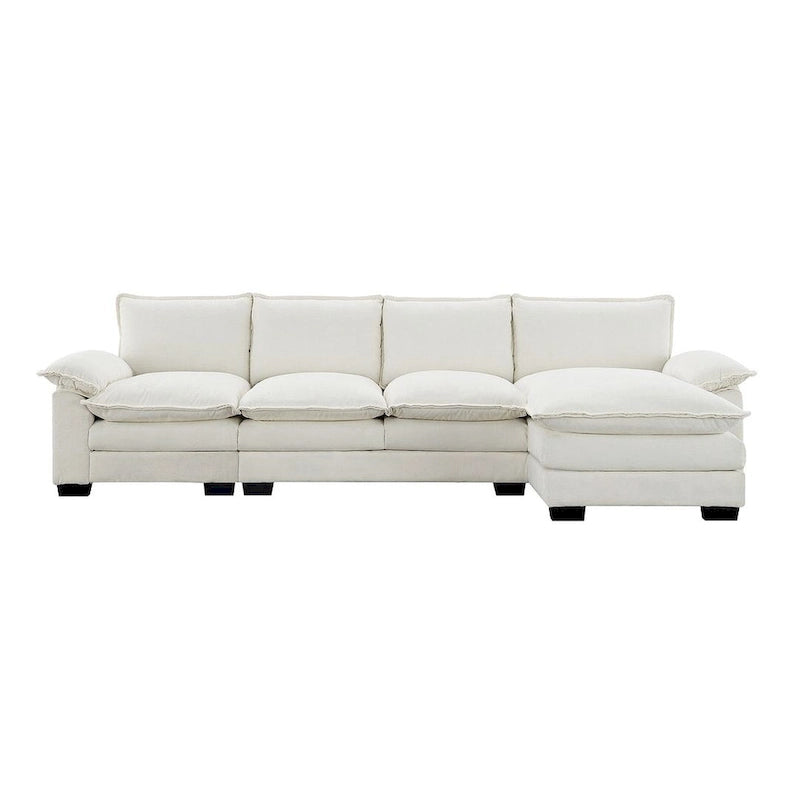 Canapé sectionnel d'angle 5 places en chenille avec méridienne réversible, convertible pour salon, appartement