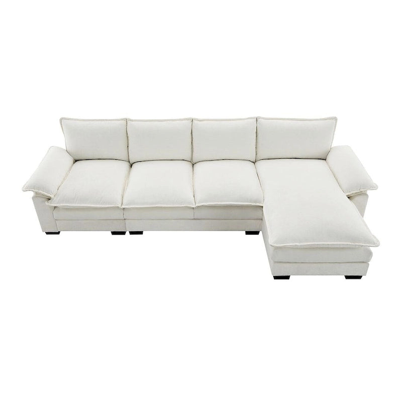 Canapé sectionnel d'angle 5 places en chenille avec méridienne réversible, convertible pour salon, appartement