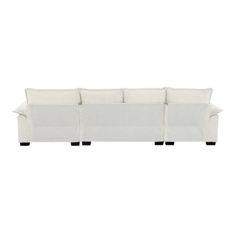 Canapé sectionnel d'angle 5 places en chenille avec méridienne réversible, convertible pour salon, appartement