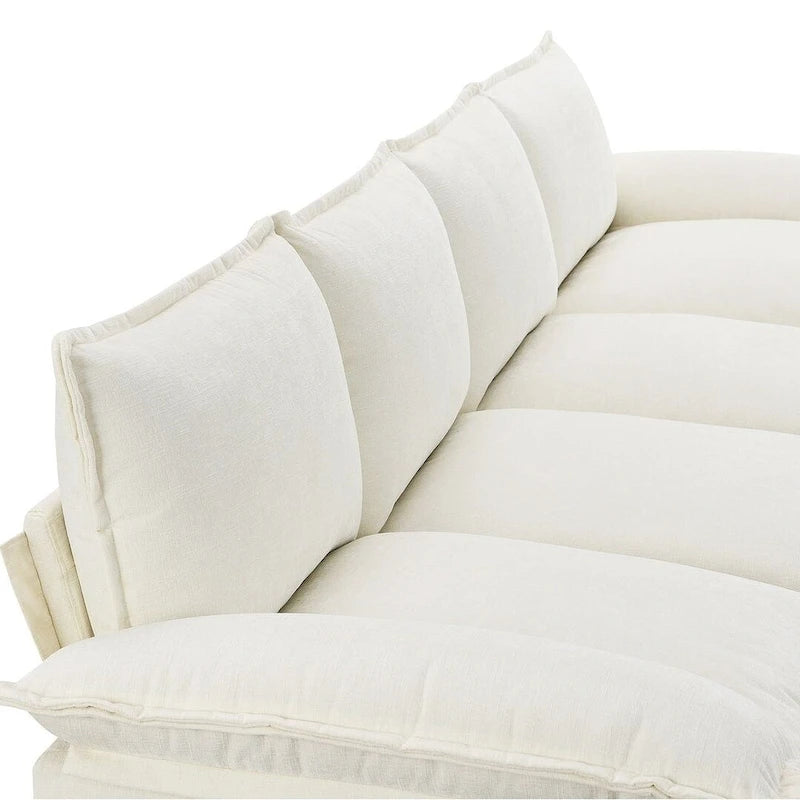 Canapé sectionnel d'angle 5 places en chenille avec méridienne réversible, convertible pour salon, appartement