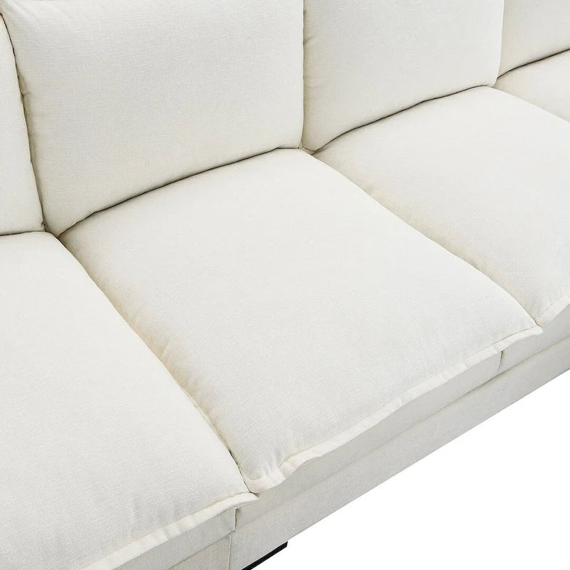 Canapé sectionnel d'angle 5 places en chenille avec méridienne réversible, convertible pour salon, appartement