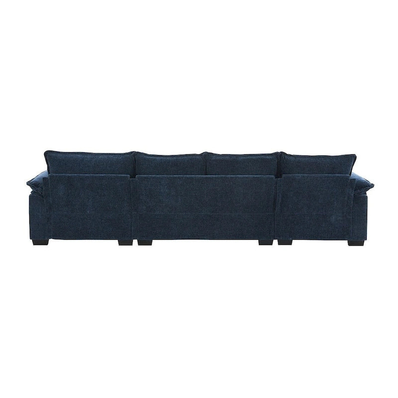 Canapé sectionnel d'angle 5 places en chenille avec méridienne réversible, convertible pour salon, appartement