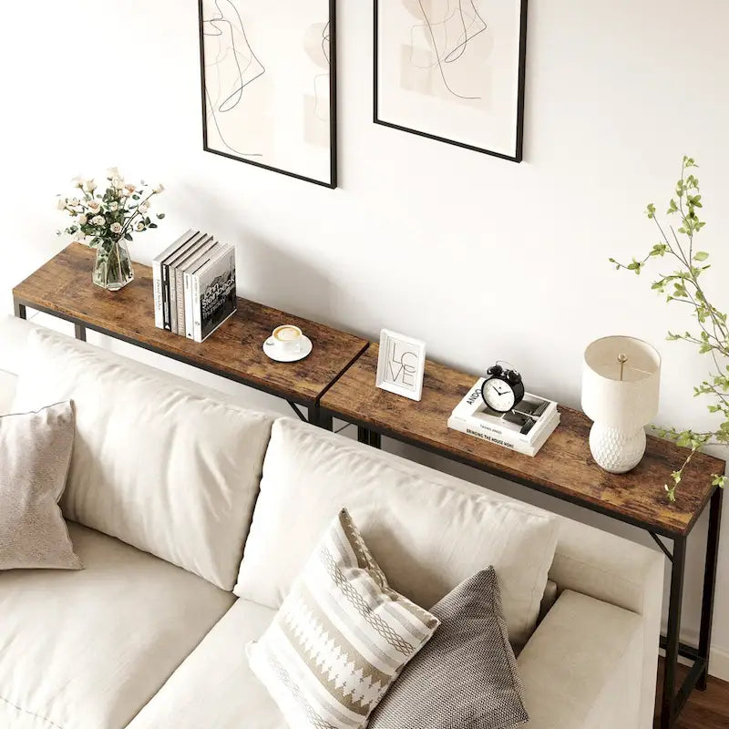 Console étroite Table de canapé Table de couloir industrielle pour entrée