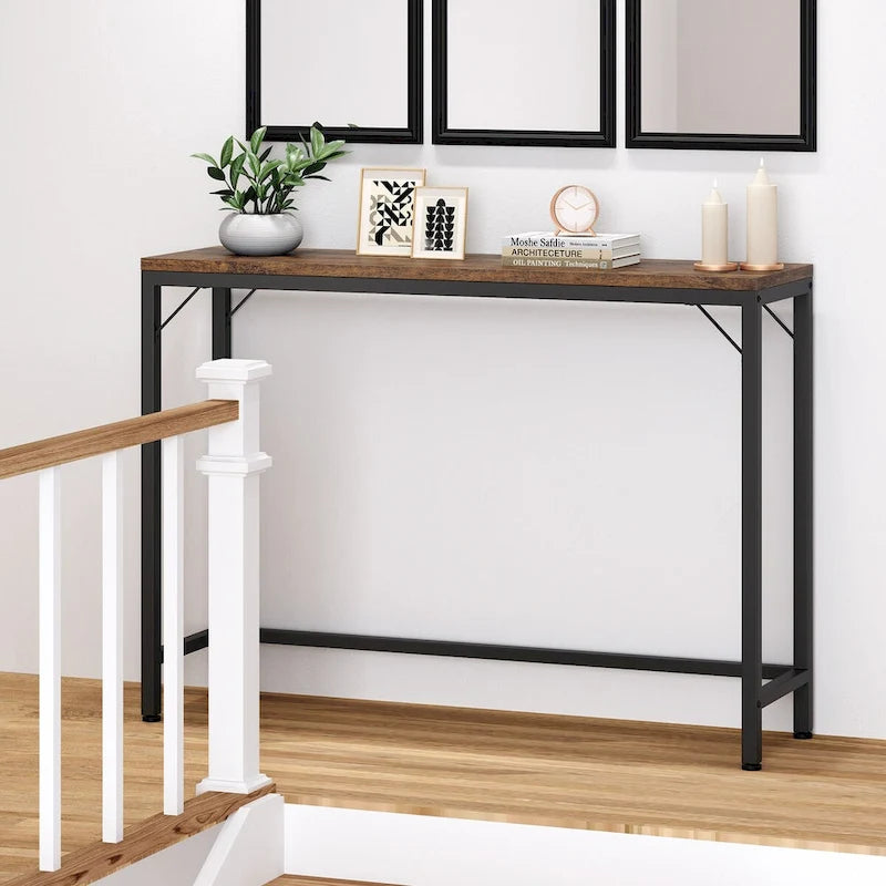 Console étroite Table de canapé Table de couloir industrielle pour entrée