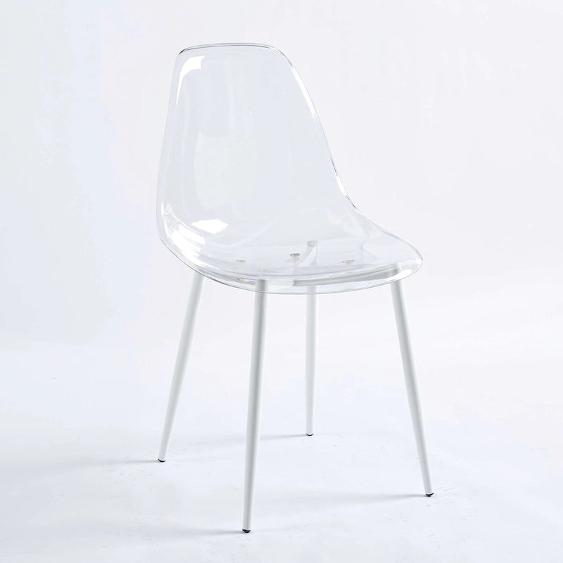 chaise de salle à manger, lot de 4, pied en métal, assise en plastique pour le salon