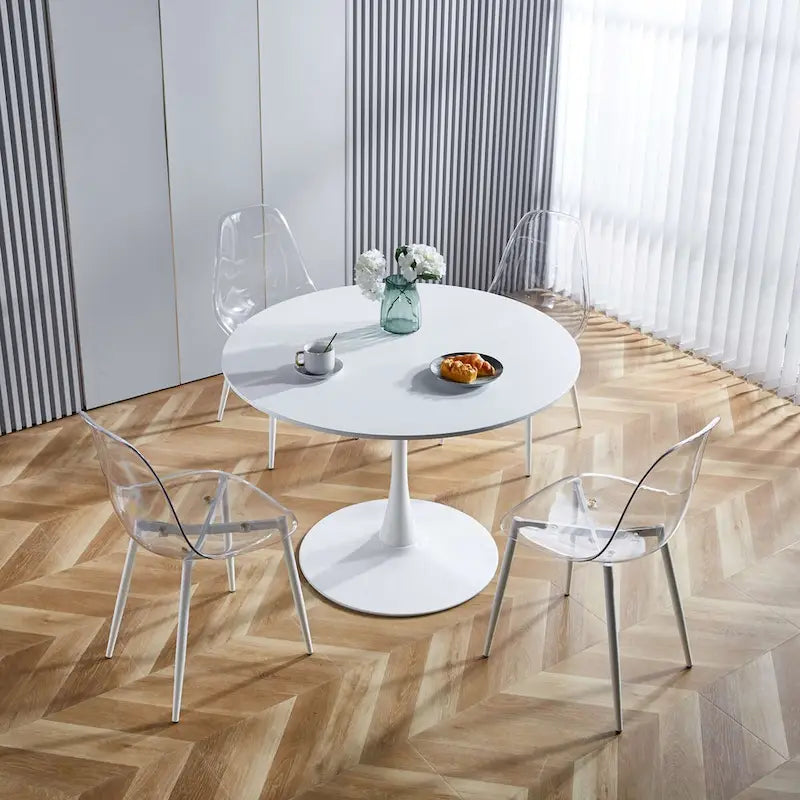 chaise de salle à manger, lot de 4, pied en métal, assise en plastique pour le salon