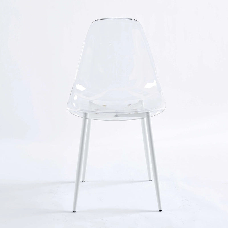 chaise de salle à manger, lot de 4, pied en métal, assise en plastique pour le salon