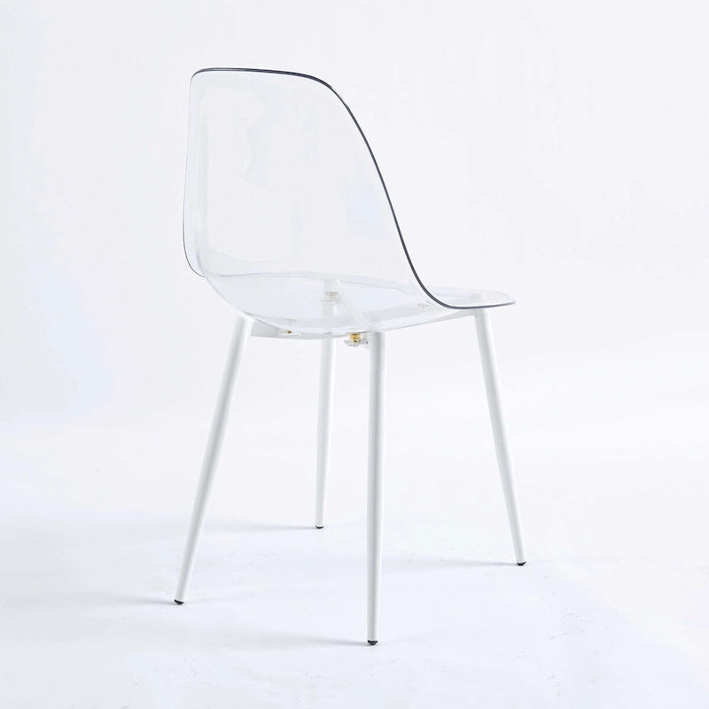 chaise de salle à manger, lot de 4, pied en métal, assise en plastique pour le salon