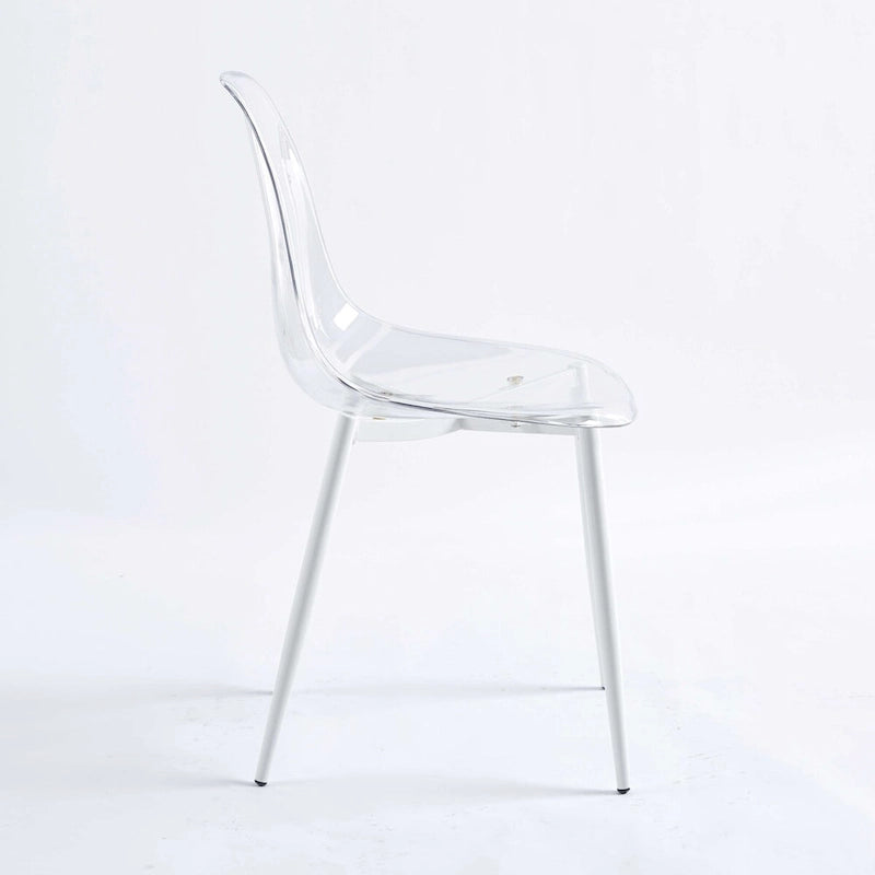chaise de salle à manger, lot de 4, pied en métal, assise en plastique pour le salon