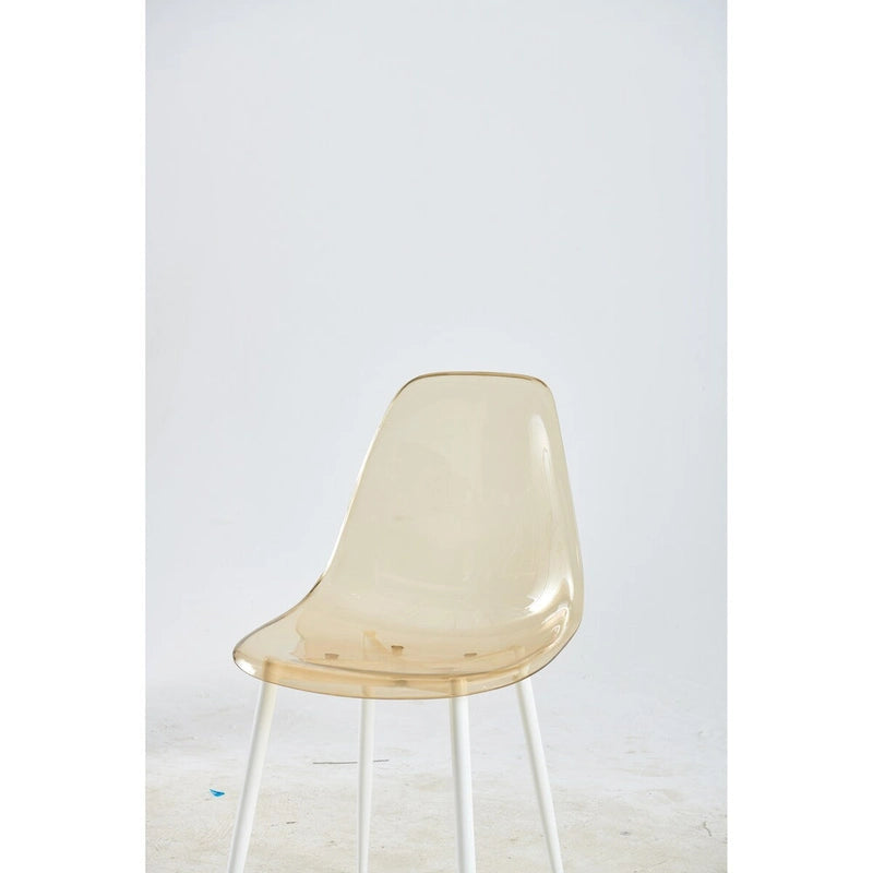 chaise de salle à manger, lot de 4, pied en métal, assise en plastique pour le salon