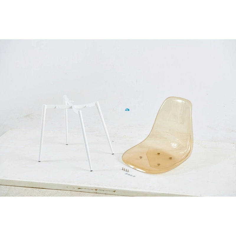 chaise de salle à manger, lot de 4, pied en métal, assise en plastique pour le salon