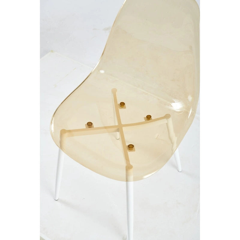 chaise de salle à manger, lot de 4, pied en métal, assise en plastique pour le salon