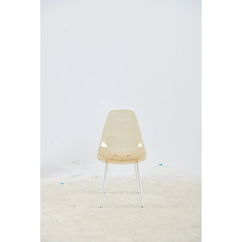 chaise de salle à manger, lot de 4, pied en métal, assise en plastique pour le salon