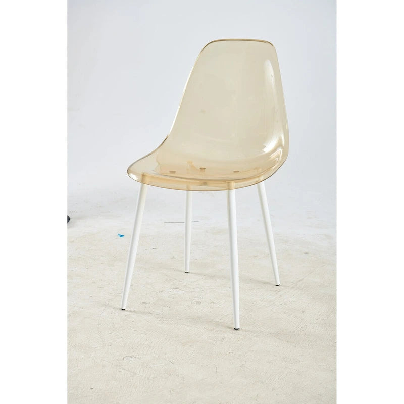 chaise de salle à manger, lot de 4, pied en métal, assise en plastique pour le salon