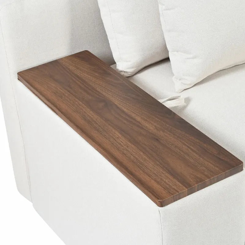 Canapé modulaire d'angle avec coussins de dossier amovibles et espace de rangement
