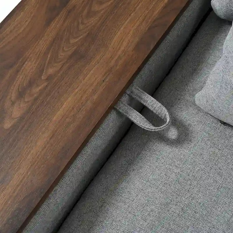 Canapé modulaire d'angle avec coussins de dossier amovibles et espace de rangement