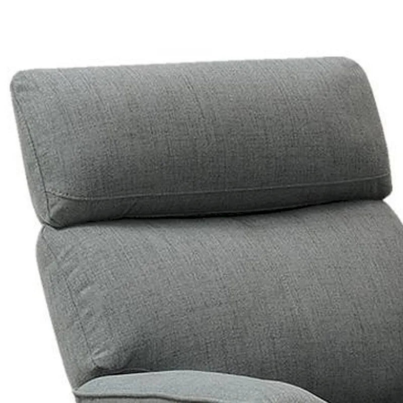 Fauteuil inclinable manuel Fery de 35 pouces, en toile de jute grise, avec assise rembourrée et bois massif