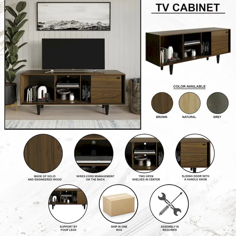 Meuble TV console moderne du milieu du siècle CraftPorch
