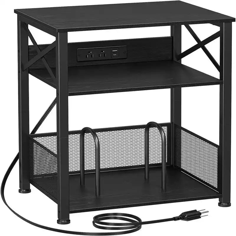 Meuble support pour tourne-disque avec station de charge – 15,75 x 11,41 x 25,59