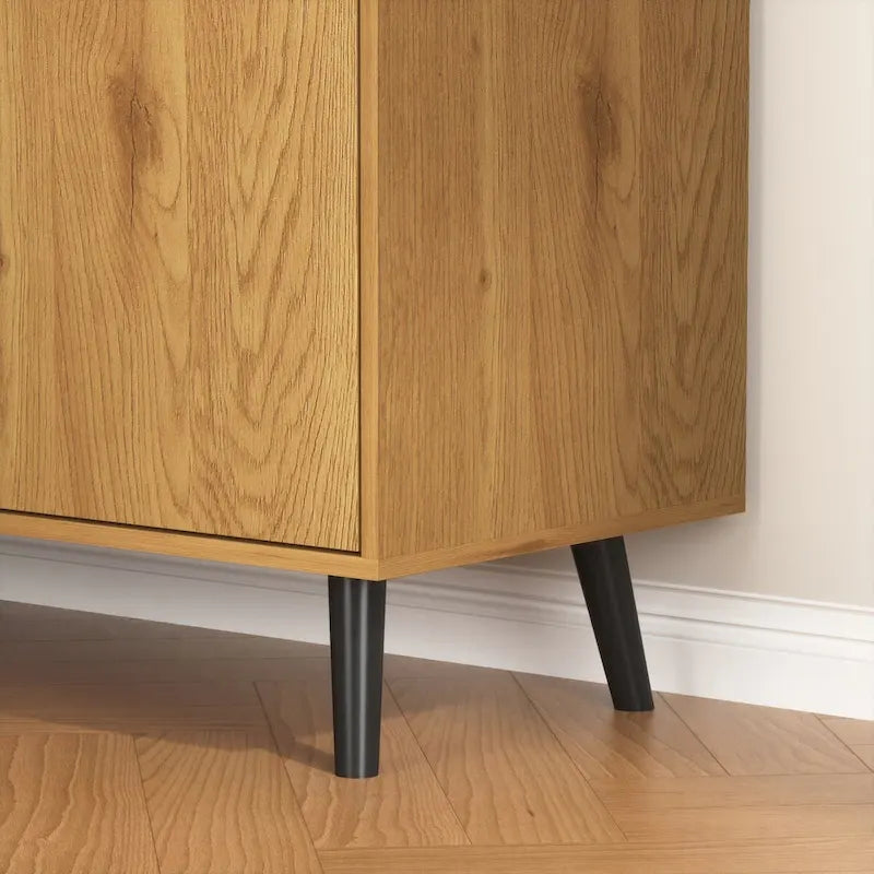Meuble de rangement avec 3 tiroirs et une étagère réglable, buffet style Mid-Century avec porte, meuble d'appoint pour salon, bureau à domicile