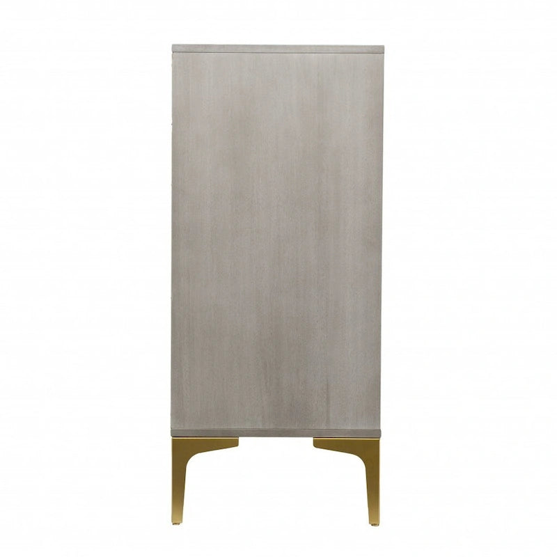 Buffet d'appoint contemporain en bois texturé géométrique gris