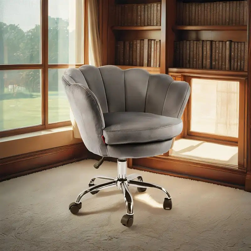 VANITII Fauteuil d'appoint Chaise de bureau pivotante avec roulettes Moderne Réglable en hauteur Rose/Gris/Blanc