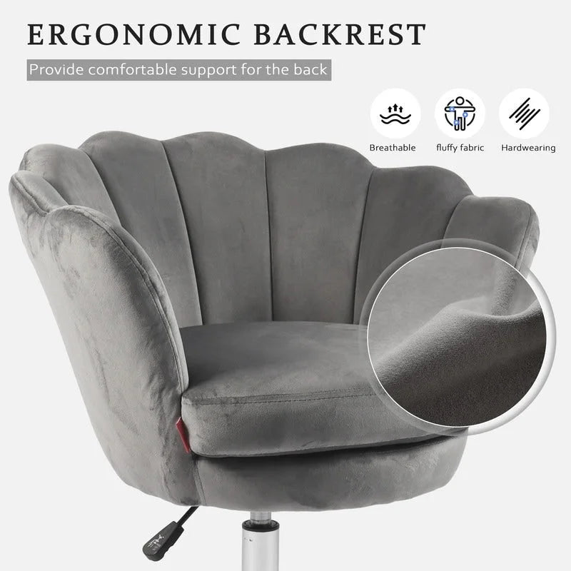 VANITII Fauteuil d'appoint Chaise de bureau pivotante avec roulettes Moderne Réglable en hauteur Rose/Gris/Blanc