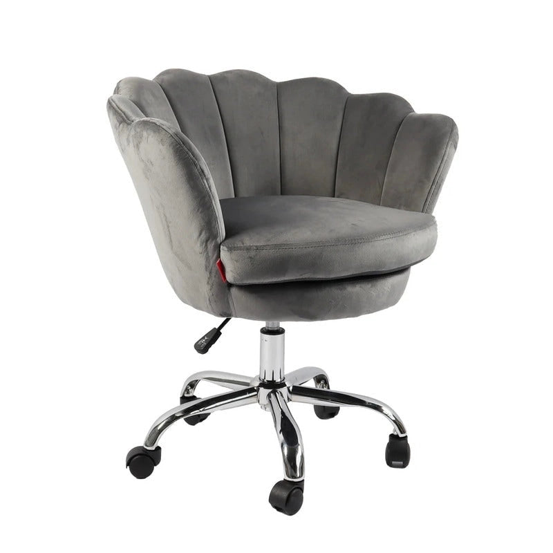 VANITII Fauteuil d'appoint Chaise de bureau pivotante avec roulettes Moderne Réglable en hauteur Rose/Gris/Blanc