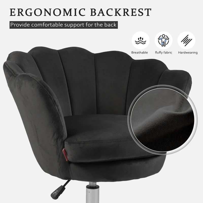 VANITII Fauteuil d'appoint Chaise de bureau pivotante avec roulettes Moderne Réglable en hauteur Rose/Gris/Blanc