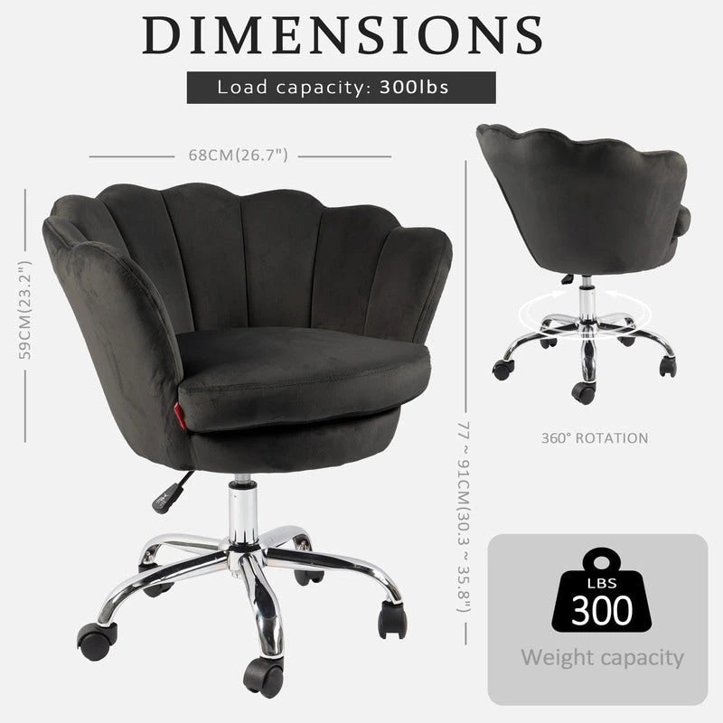 VANITII Fauteuil d'appoint Chaise de bureau pivotante avec roulettes Moderne Réglable en hauteur Rose/Gris/Blanc