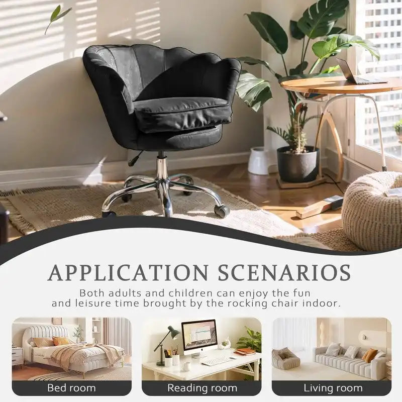 VANITII Fauteuil d'appoint Chaise de bureau pivotante avec roulettes Moderne Réglable en hauteur Rose/Gris/Blanc