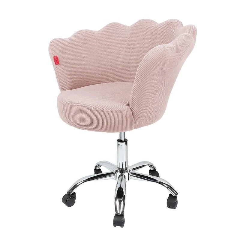 VANITII Fauteuil d'appoint Chaise de bureau pivotante avec roulettes Moderne Réglable en hauteur Rose/Gris/Blanc