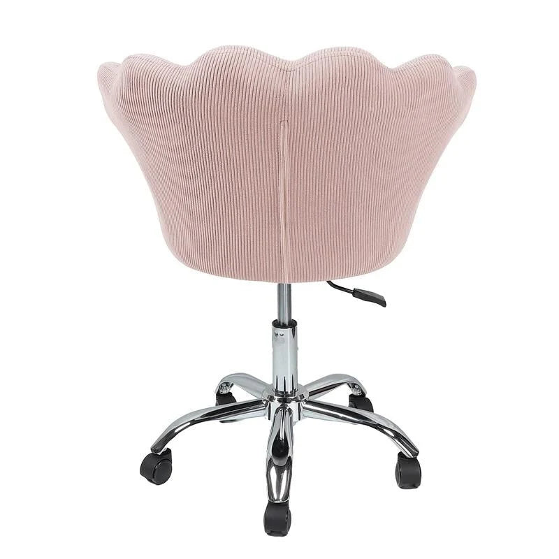 VANITII Fauteuil d'appoint Chaise de bureau pivotante avec roulettes Moderne Réglable en hauteur Rose/Gris/Blanc