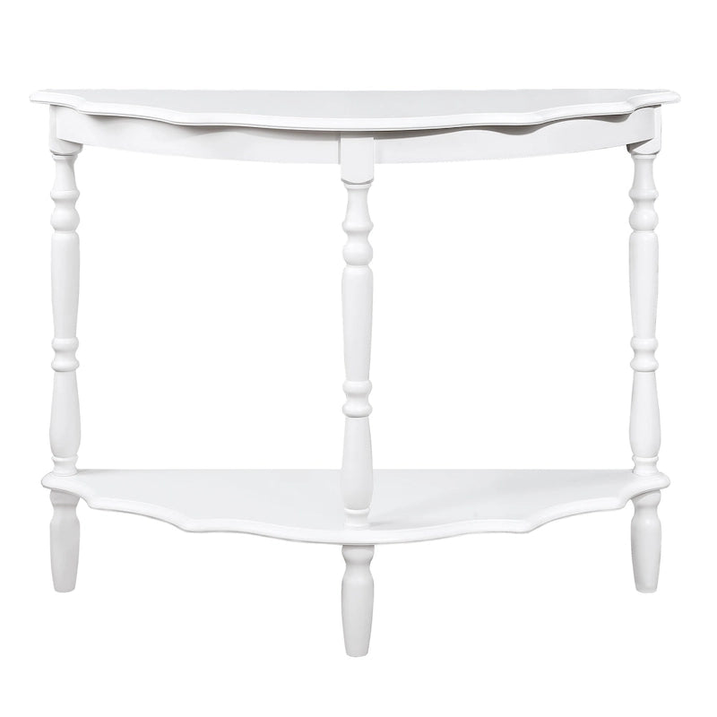 Console demi-lune rétro avec étagère ouverte