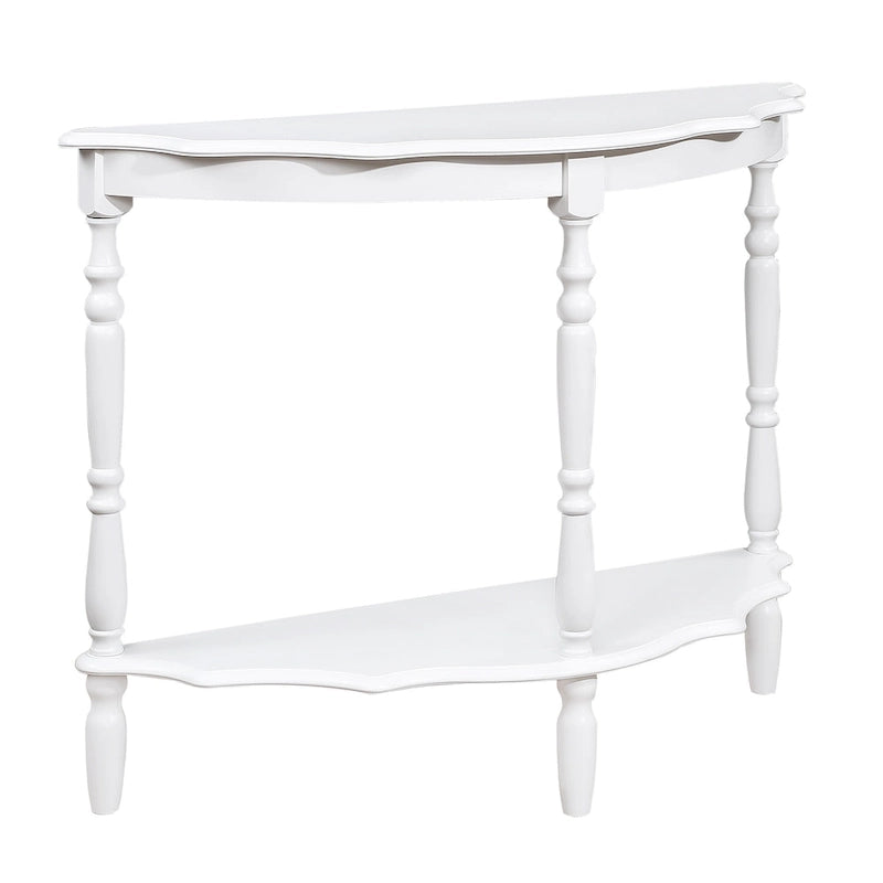 Console demi-lune rétro avec étagère ouverte
